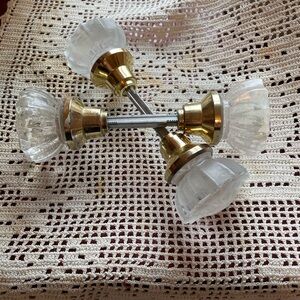 Elegant Glass Door Knobs with Brass Accents